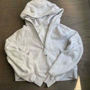 Lululemon XS/S Oversized Scuba Half-Zip Light Gray